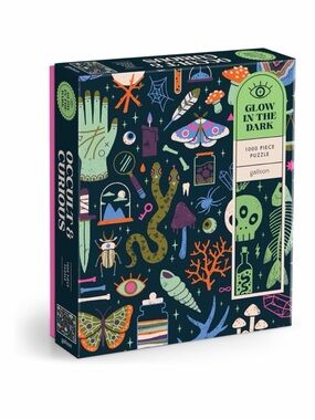 Glow-In-The-Dark 1000-Piece Puzzle with Neon Curious Icons